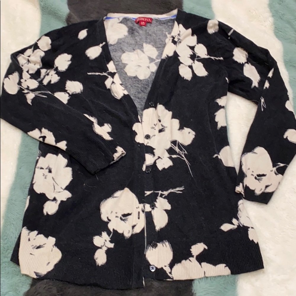 Black Floral Cardigan